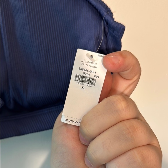 Navy Blue Tie Bikini Top - Picture 2 of 3